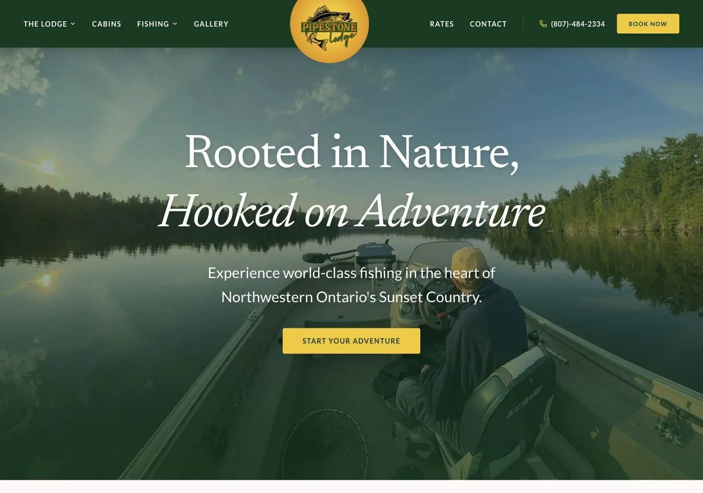 Pipestone Lodge redesigned website